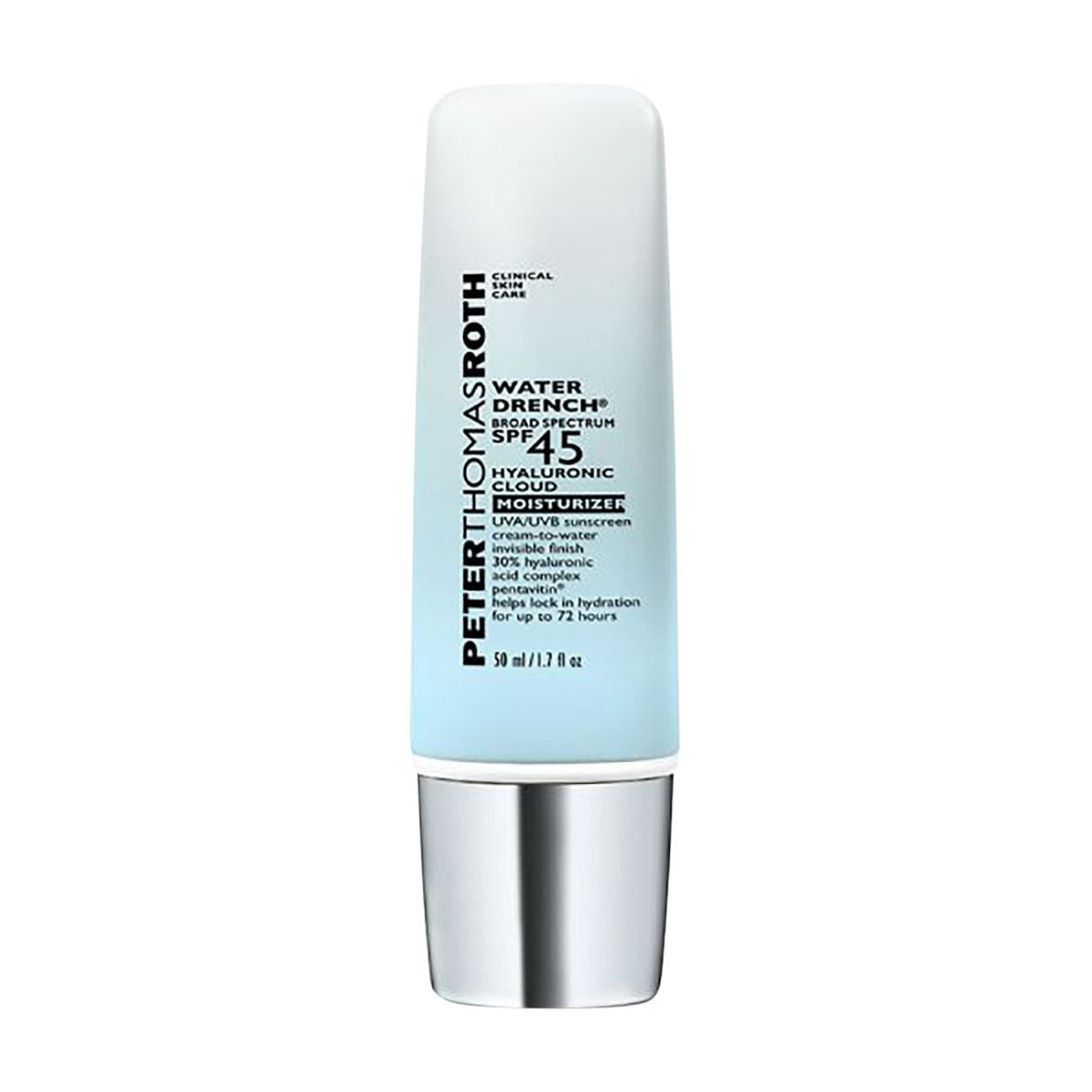 Peter Thomas Roth Water Drench Broad Spectrum Hyaluronic Cloud Moisturizer SPF 45 — ضدآفتاب | بررسی و راهنمای لیلیورا